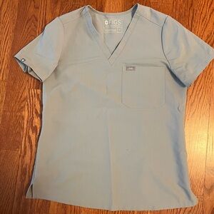 Figs Scrub One Pocket Top Light Grey